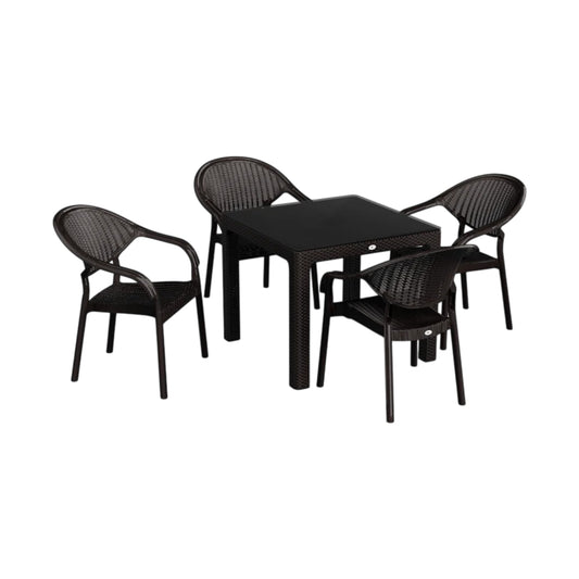 Atlantis Set 90x90 Camlı Masa + 4 Adet Atlantis Koltuk | Orijinal Bahçe & Kafe Seti | Fabrikadanal.net