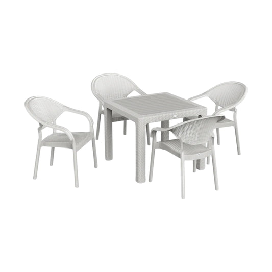 Atlantis Set 90x90 Camsız Masa + 4 Adet Atlantis Koltuk | Orijinal Bahçe & Kafe Seti | Fabrikadanal.net