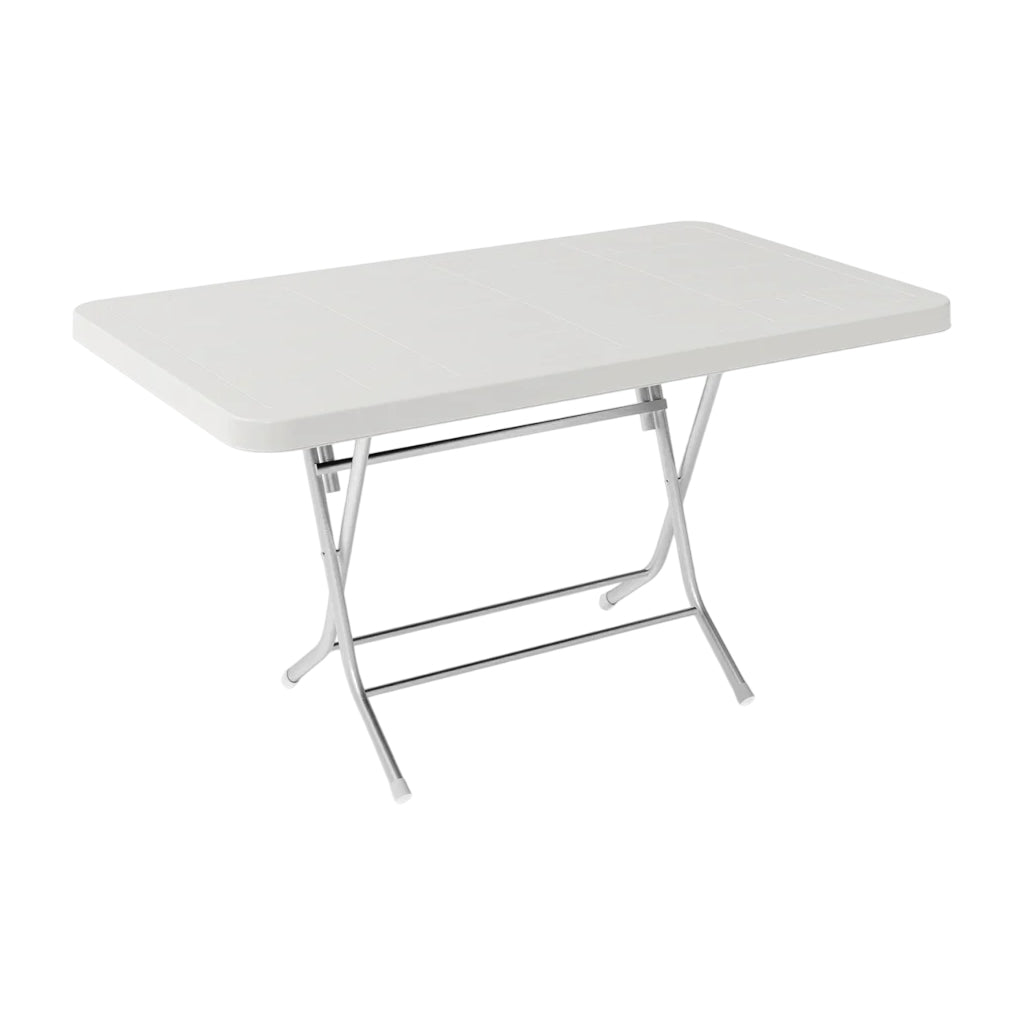 Ege Katlanır Metal Ayaklı Masa 70x120 cm Orjinal Beyaz | Fabrikadanal.net