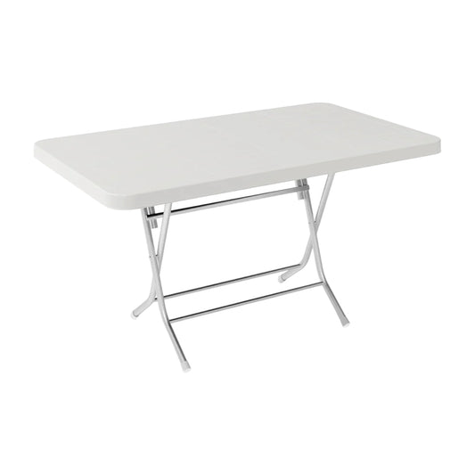 Ege Katlanır Metal Ayaklı Masa 70x120 cm Orjinal Beyaz | Fabrikadanal.net