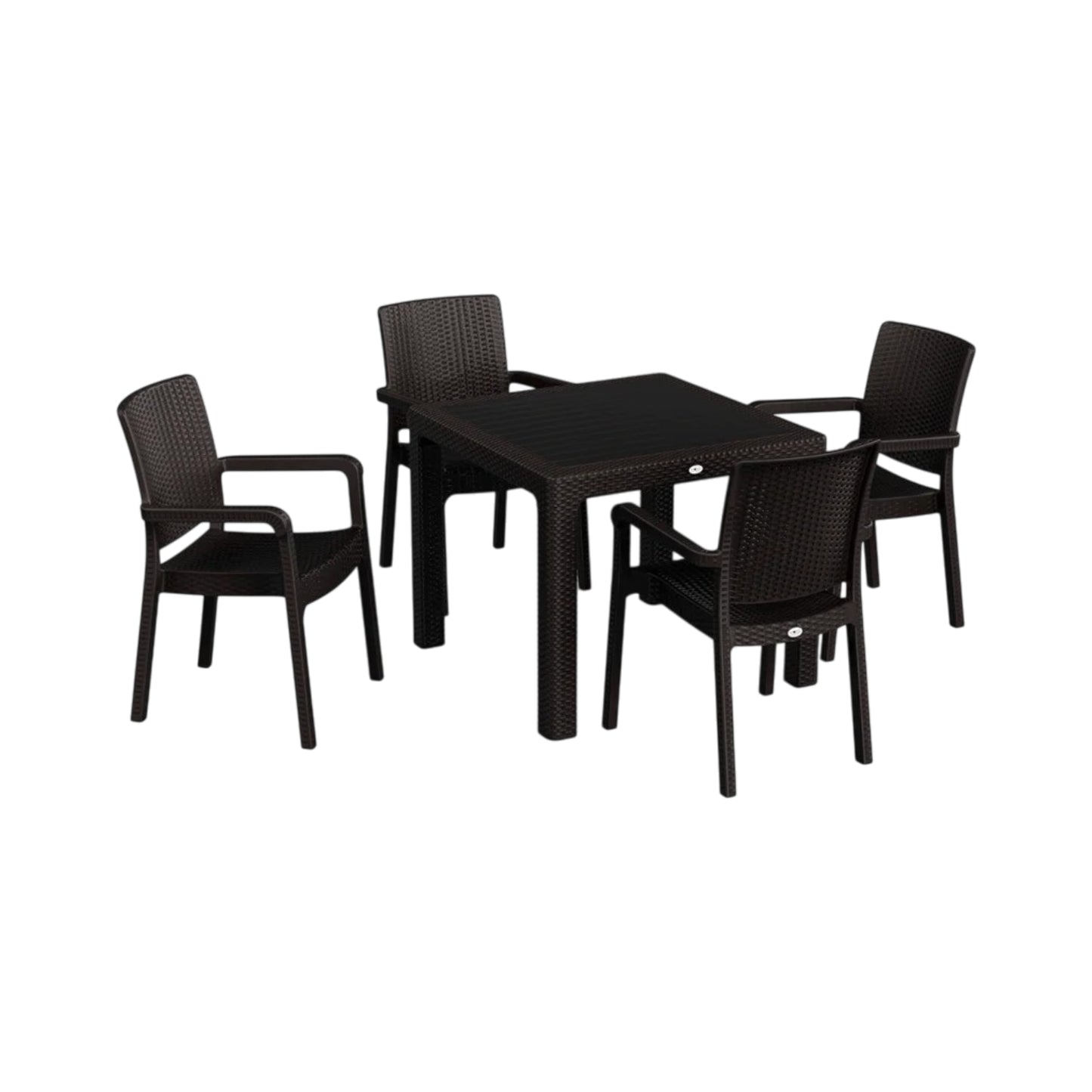 Hilton Set 90x90 Table without Glass + 4 Hilton Armchairs | Original Garden & Cafe Set | Fabrikadanal.net