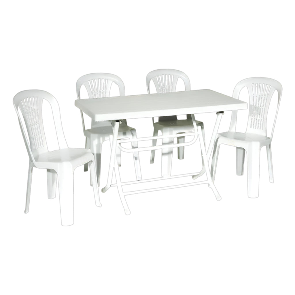 Lavender Folding Metal Leg Table Set 70x120 cm