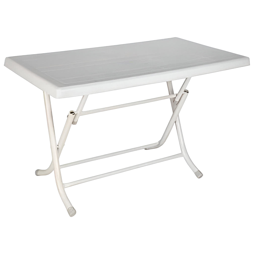 Yonca Katlanır Metal Ayaklı Masa 70x120 cm Orjinal Beyaz | Fabrikadanal.net