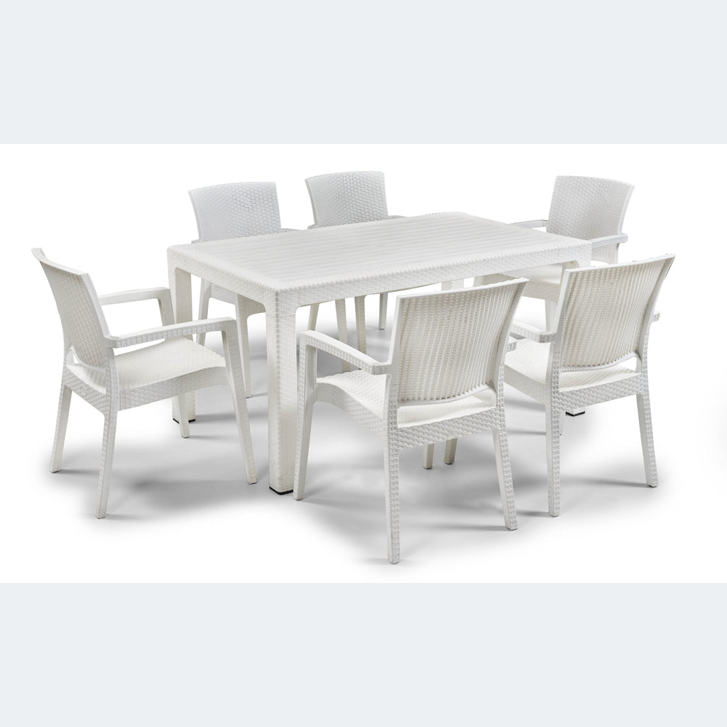 Zeugma Rattan Table Set 90x150 cm Without Glass