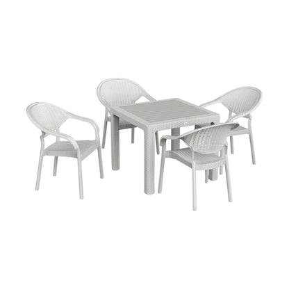 Atlantis Set 90x90 Camsız Masa + 4 Adet Atlantis Koltuk | Orijinal Bahçe & Kafe Seti | Fabrikadanal.net