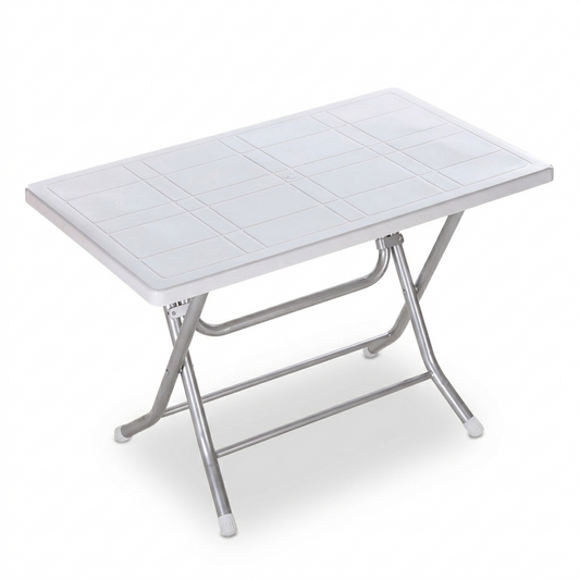 Bodrum Katlanır Metal Ayaklı Masa 70x120 cm Orijinal Beyaz | Fabrikadanal.net