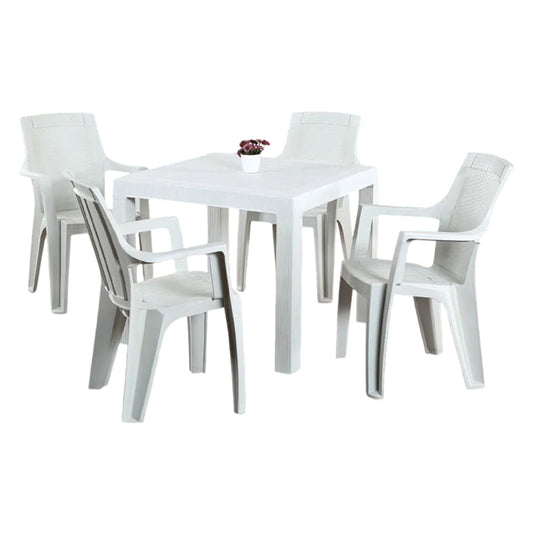 Ela Plastic Legged Table Set Without Glass 90x90 cm