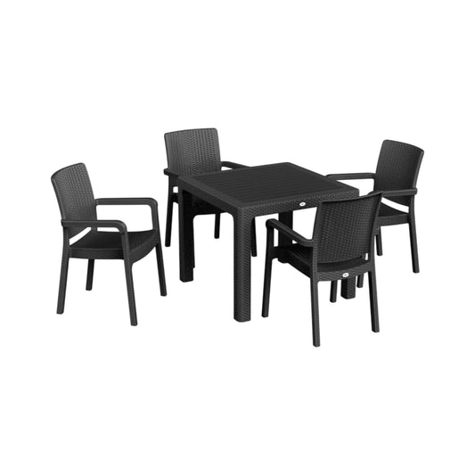 Hilton Set 90x90 Camsız Masa + 4 Adet Hilton Koltuk | Orijinal Bahçe & Kafe Seti | Fabrikadanal.net