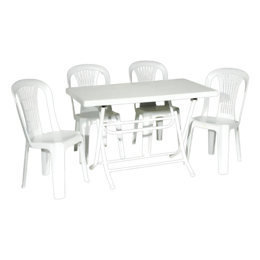 Lavender Folding Metal Leg Table Set 70x120 cm