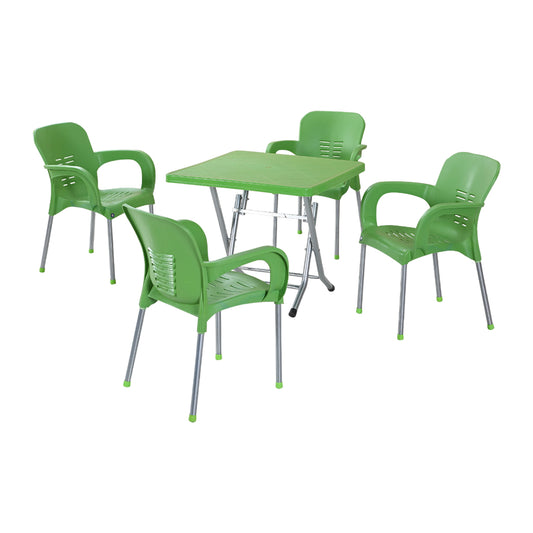 Lotus Folding Metal Leg Table Set 80x80 cm