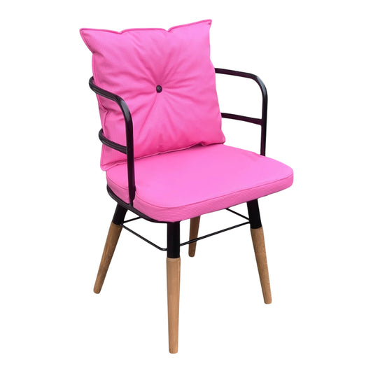 Mtl-138 Metal Armchair with Wooden Legs