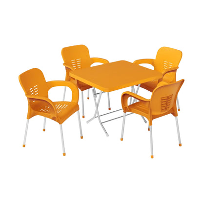 Tuana Set 80x80 Folding Table + 4 Tuana Armchairs | Original Garden & Cafe Set | Fabrikadanal.net