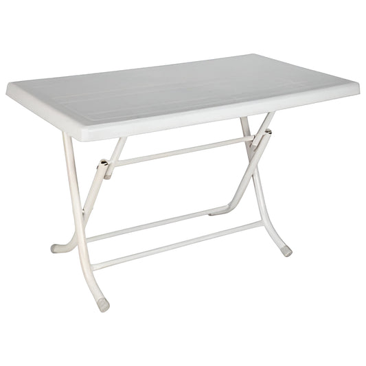 Clover Folding Metal Leg Table 70x120 cm Original White